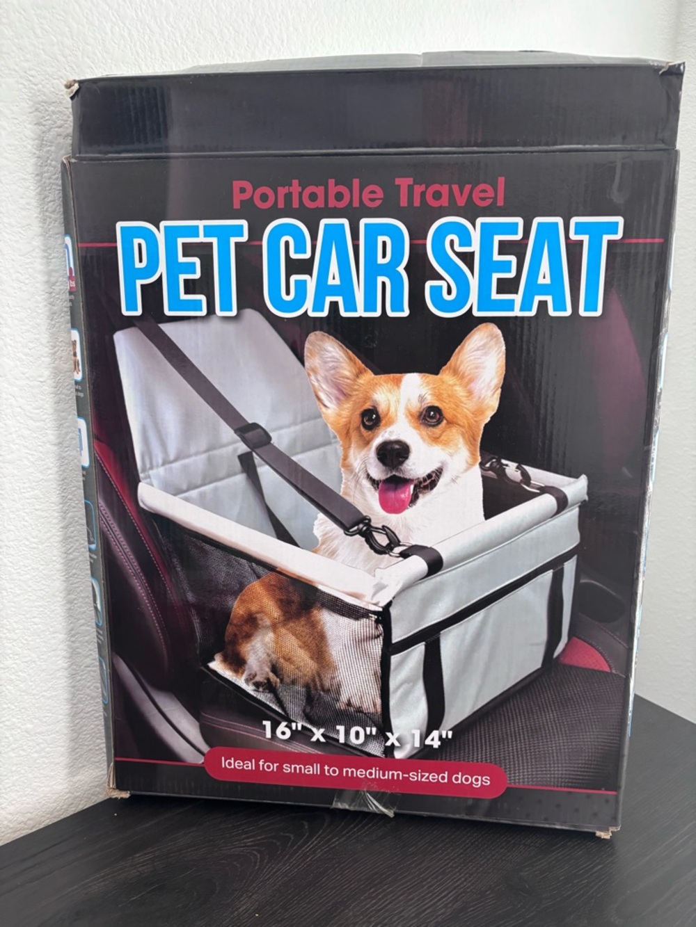 Portable Pet Car Seat Booster in Light Gray for Small Dogs